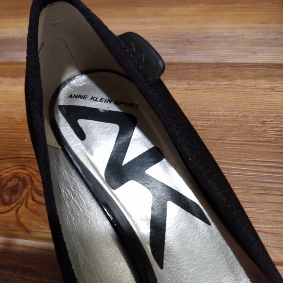 Black Rhinestoned Peep-Toe Wedges - Picture 3 of 5